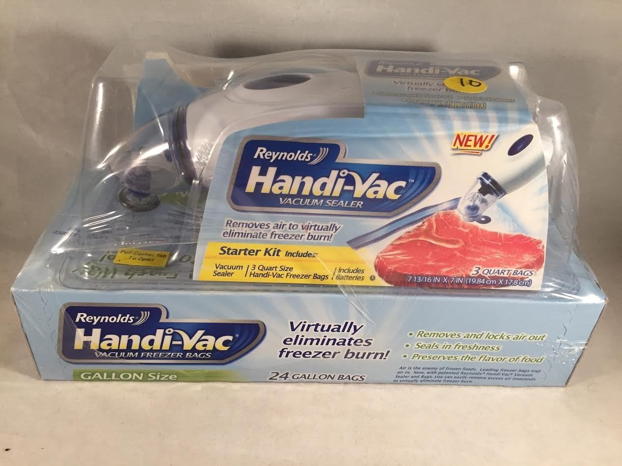 Reynolds Handivac Vacuum Sealer and 24 Gallon Size Freezer Bags Kitchen & Dining