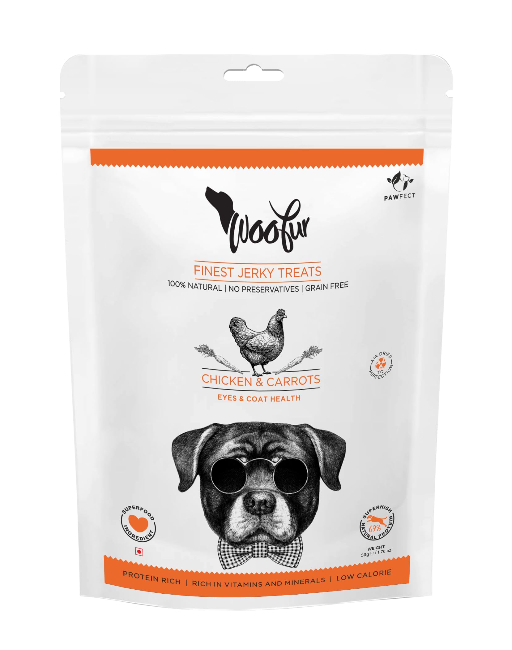 Jerky Treats: Chicken & Carrot (50g/1.76oz)