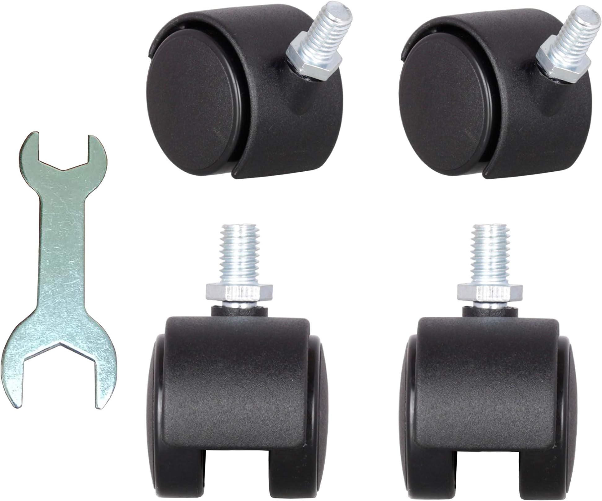 LPHY Office Chair Caster Wheels Replacement Set of 4 Roller Blade Heavy Duty & Safe 1.5inch Rubber Desk Chair Casters -Replacement for Desk Floor Mat - 3/8 stem Smooth Rolling Style Swivel