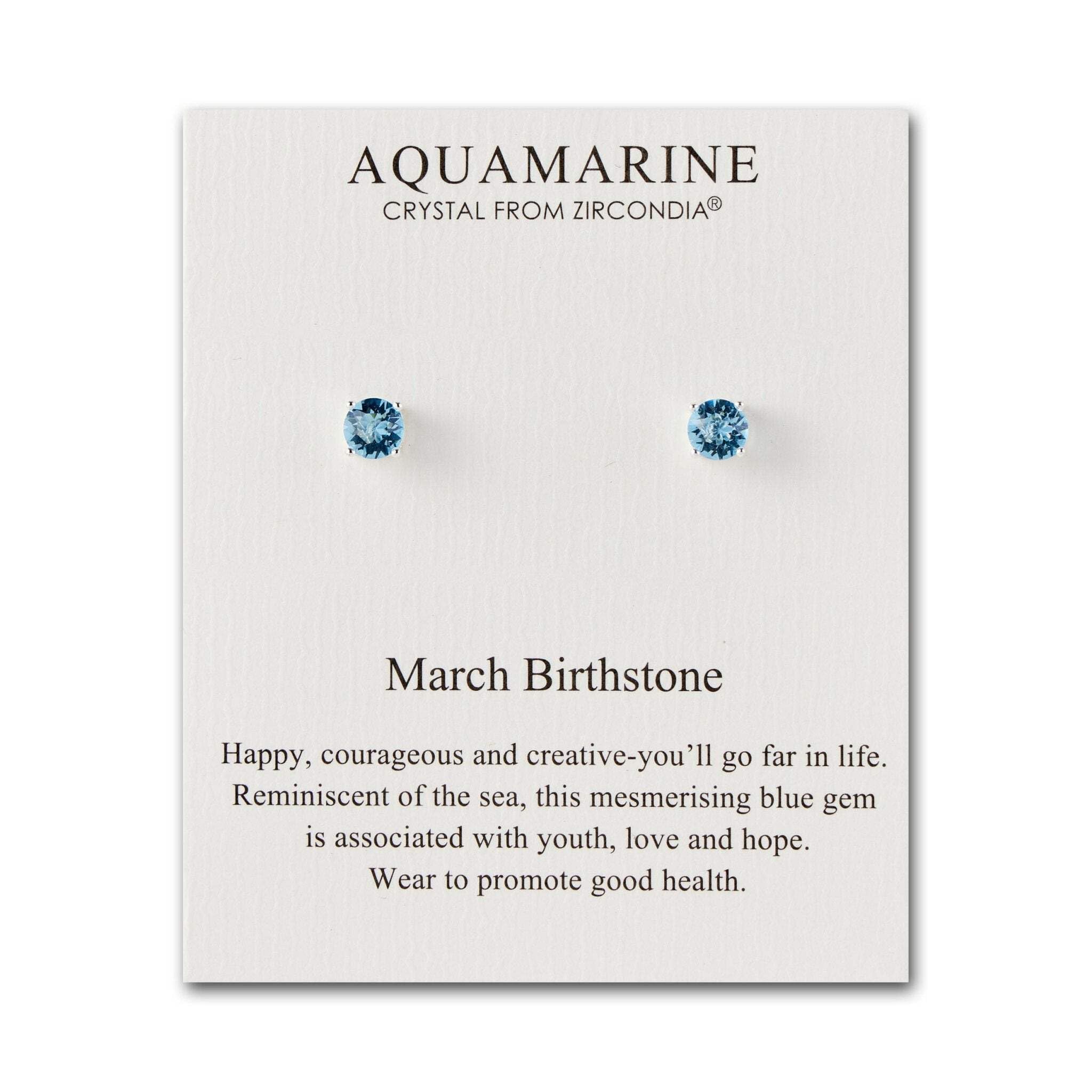 Philip Jones March (Aquamarine) Birthstone Earrings Created with Zircondia® Crystals