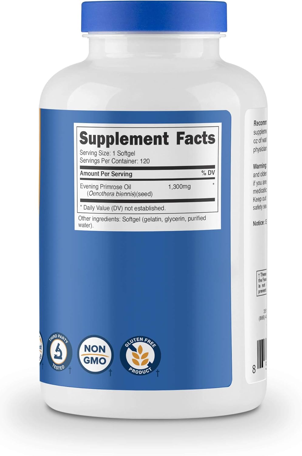 Nutricost Evening Primrose Oil 1,300mg, 120 Softgels - Cold Pressed, Non-GMO, Gluten Free, 120 Servings: Health & Personal Care