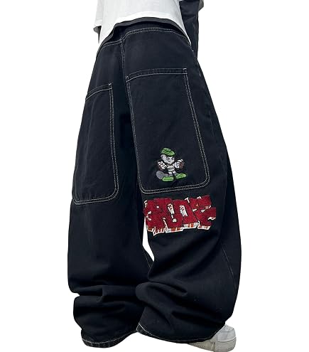 Amazon.com: Y2K Jeans Men's Hip Hop Vintage Washed Old Jeans