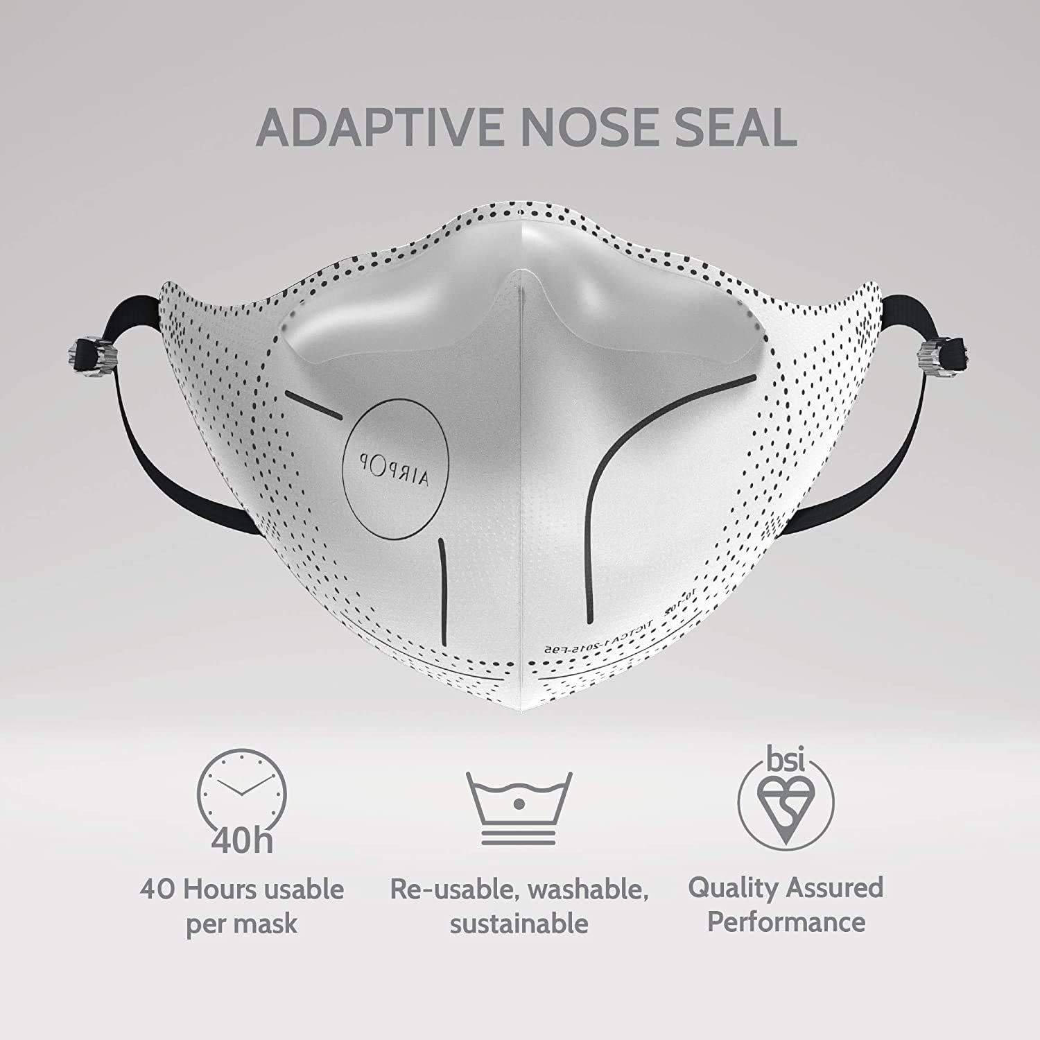 AIRPOP Light SE Reusable Washable Face Mask 1 Pack, 4-Layer Face Coverings, Contoured Fit, Lightweight Design - Image 5