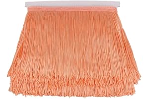 HEARTWISH Fringe Trim Lace Polyerter Fibre Tassel 6inch Wide 10 Yards Long for Clothes Accessories Latin Wedding Dress DIY Lamp Shade Decoration Black White Red(Peach Beige)