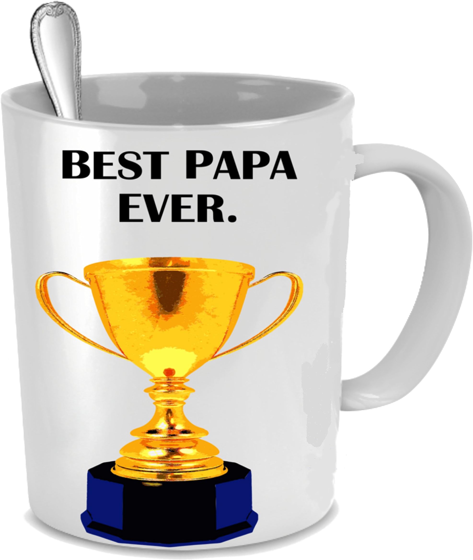 "Best Papa Ever" Papa Mug Coffee White Ceramic Mug 11 Oz / Ounce For Dad Daddy Grandpa Grandad Husband Men. Great Birthday Father Day Christmas Anniversary Thanksgiving Gift Idea for Caffeine Lover