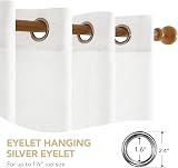 Deconovo White Net Curtains Eyelet 2 Panels 55 x 63 in Linen Sheer Voile view 6