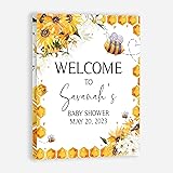 Personalized Sunflower Bee Baby Shower Welcome