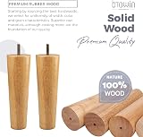 Btowin 12 inch Wood Furniture Legs 4Pcs M8 Bolts Mounting Plate Sofa Replacement view 2