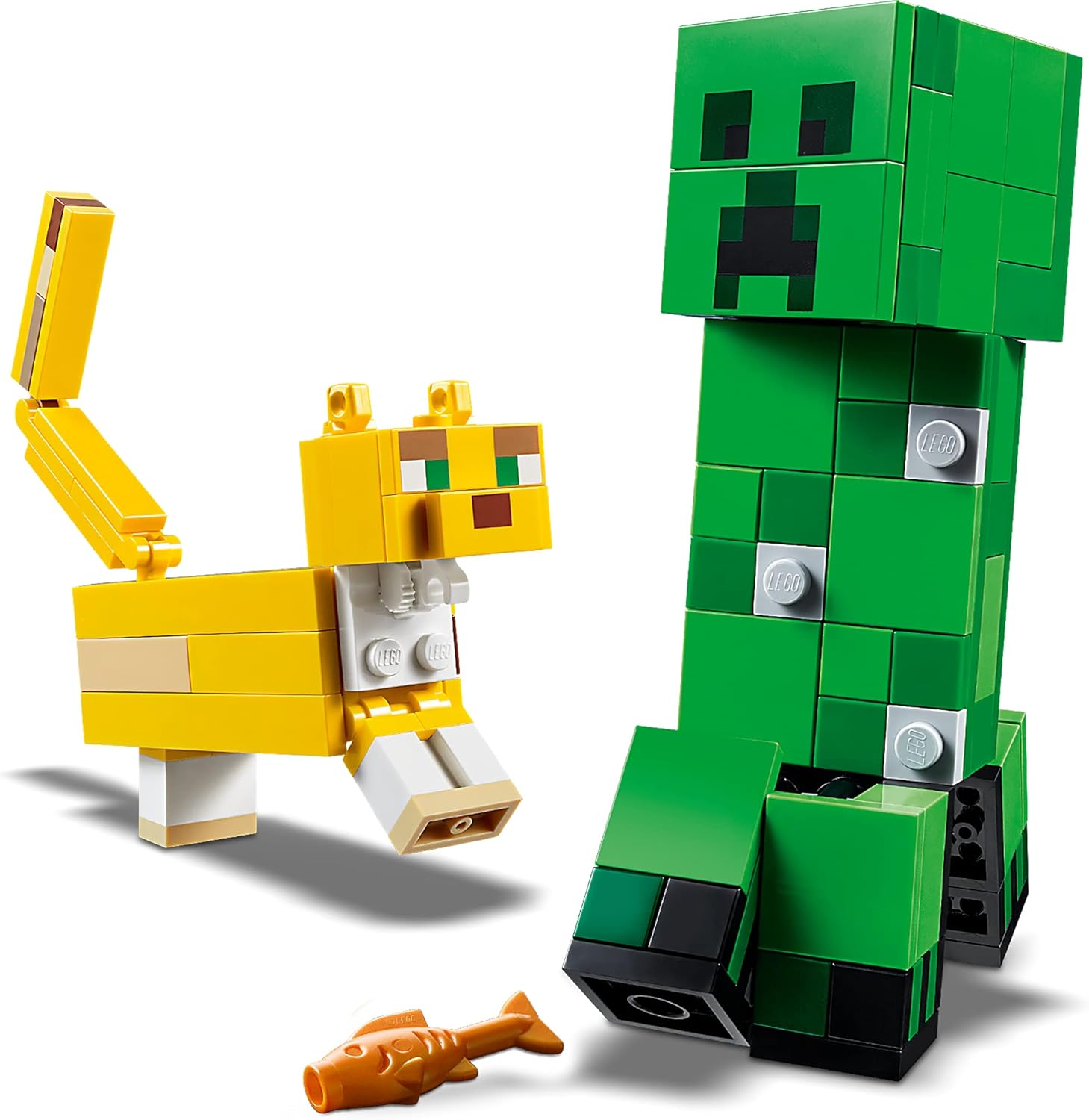 Amazon レゴ Lego マインクラフト マインクラフト ビッグフィグ クリーパー Tm とヤマネコ ブロック おもちゃ