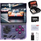 Miyoo Mini Plus, 3.5" HD Screen Retro Game Console, Long Battery Life, Multi-Emulator Support for Classic Retro Games (Purple 128G)