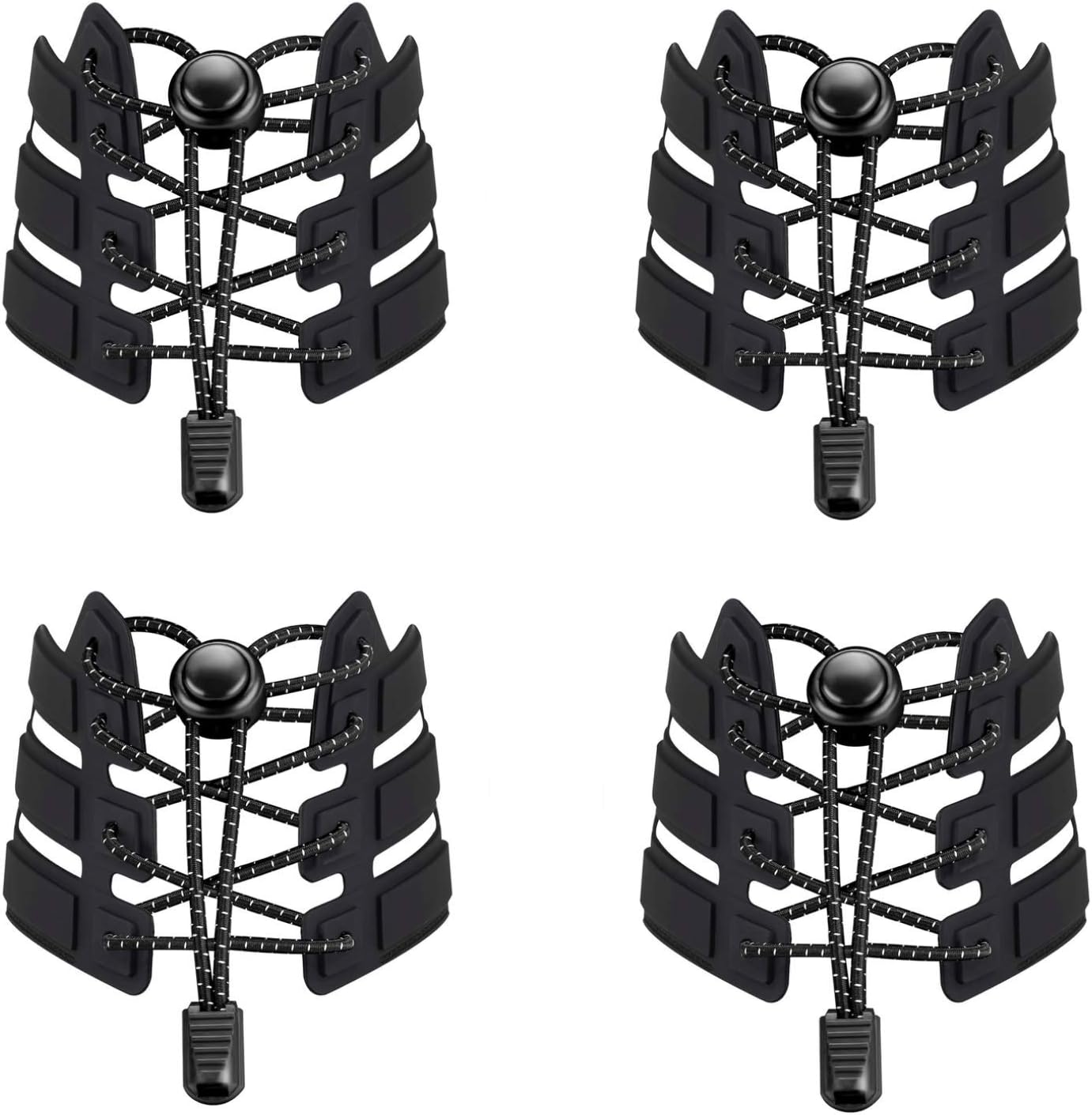 4 Pairs or 2 Pairs No Tie Shoelaces for Kids and Adults, Elastic Shoe Laces for Sneaker
