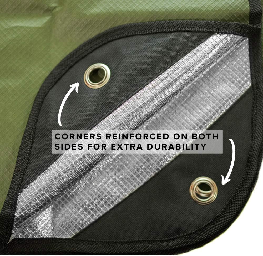 Arcturus Heavy Duty Survival Blanket – Insulated Thermal Reflective Tarp - 60" x 82". All-Weather, Reusable Emergency Blanket for Car or Camping (Olive Green) : Sports & Outdoors