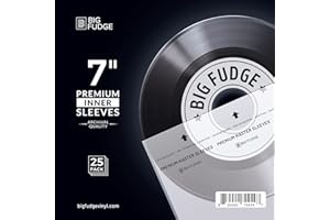 BIG FUDGE Premium Master Vinyl Sleeves - Anti Static and Dust Archival Record Inner Cover - Protective Plastic and Rice Paper LP Album Sleeve Covers for 7-Inch Records - Pack of 25