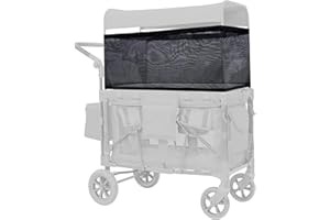 YUSHANJU Mosquito Sunshade Net Canopy Compatible for Wonderfold W4/W2 Stroller Wagon 4-Sided Breathable Lightweight Mesh Protection from Insects for Wagon Universal(Black)