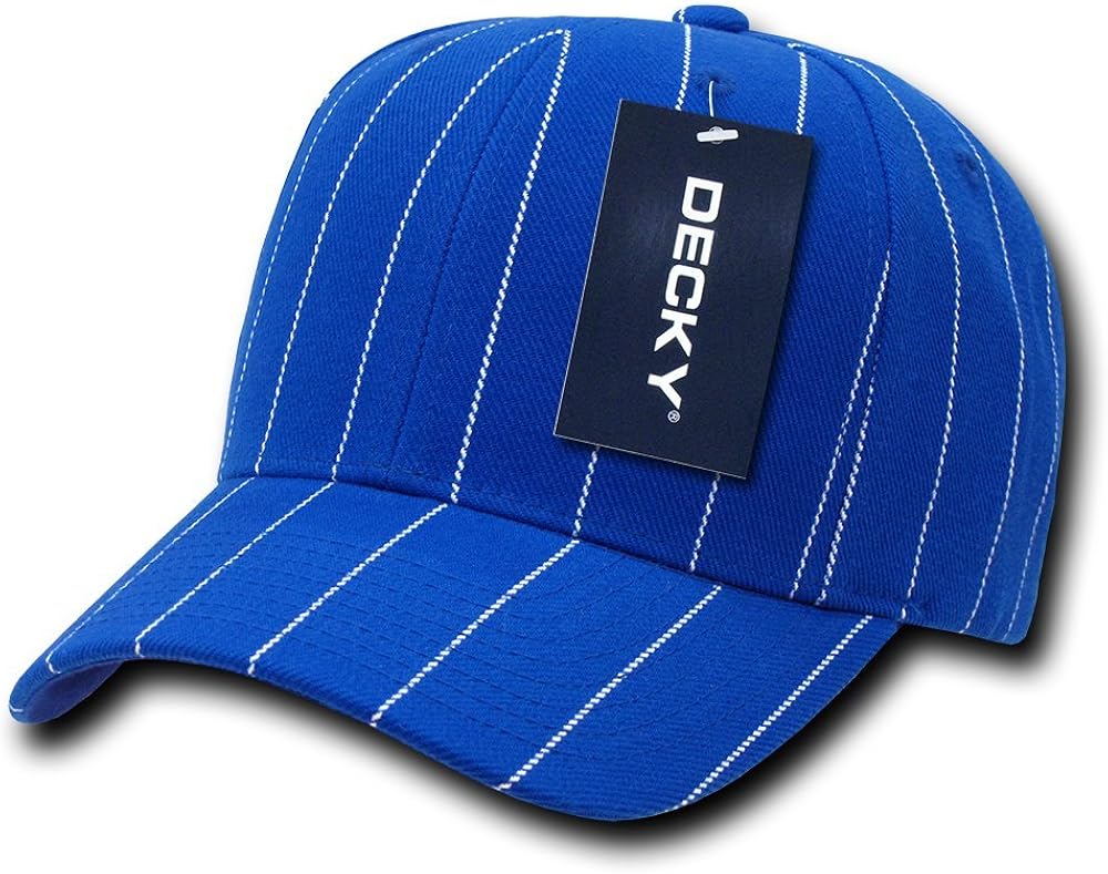 DECKY Pin Striped Adjustable Ball Cap, White: Clothing