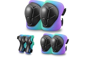 ZLEIOUY Kids Protective Gear Set Knee Pads for Kids 3-14 Years Toddler Knee and Elbow Pads with Wrist Guards 3 in 1 for Skating Cycling Bike,Biking, Roller Skates, Scooters