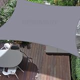 HEYOMART Sun Shade Sail 2m x 2m Square Grey UV 98% Waterproof Outdoor view 5