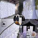 FANSIR Curtain Fairy Lights 300LED USB 3m x 3m 8 Modes Remote IP44 view 2