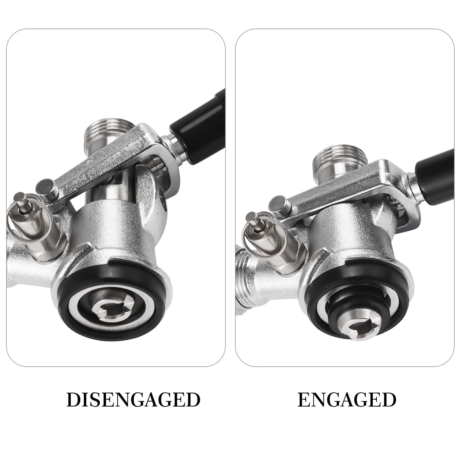 Keg Coupler 304 Stainless Steel Probe Sankey Keg Coupler D System Keg Tap for Kegerator 5/16 Barbs G5/8 Nuts US Sanke D Beer Coupler Beer Keg Coupler D Coupler Keg Tap for Beer