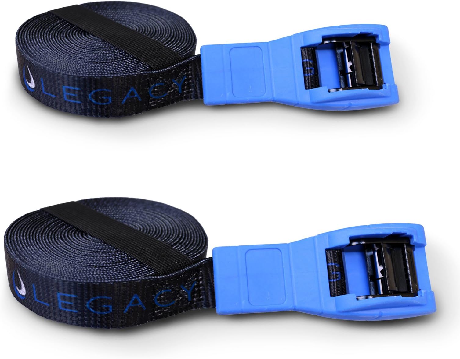 Legacy Pair Car Tie Down Roof Rack Straps for Kayaks Surfboards (Blue)