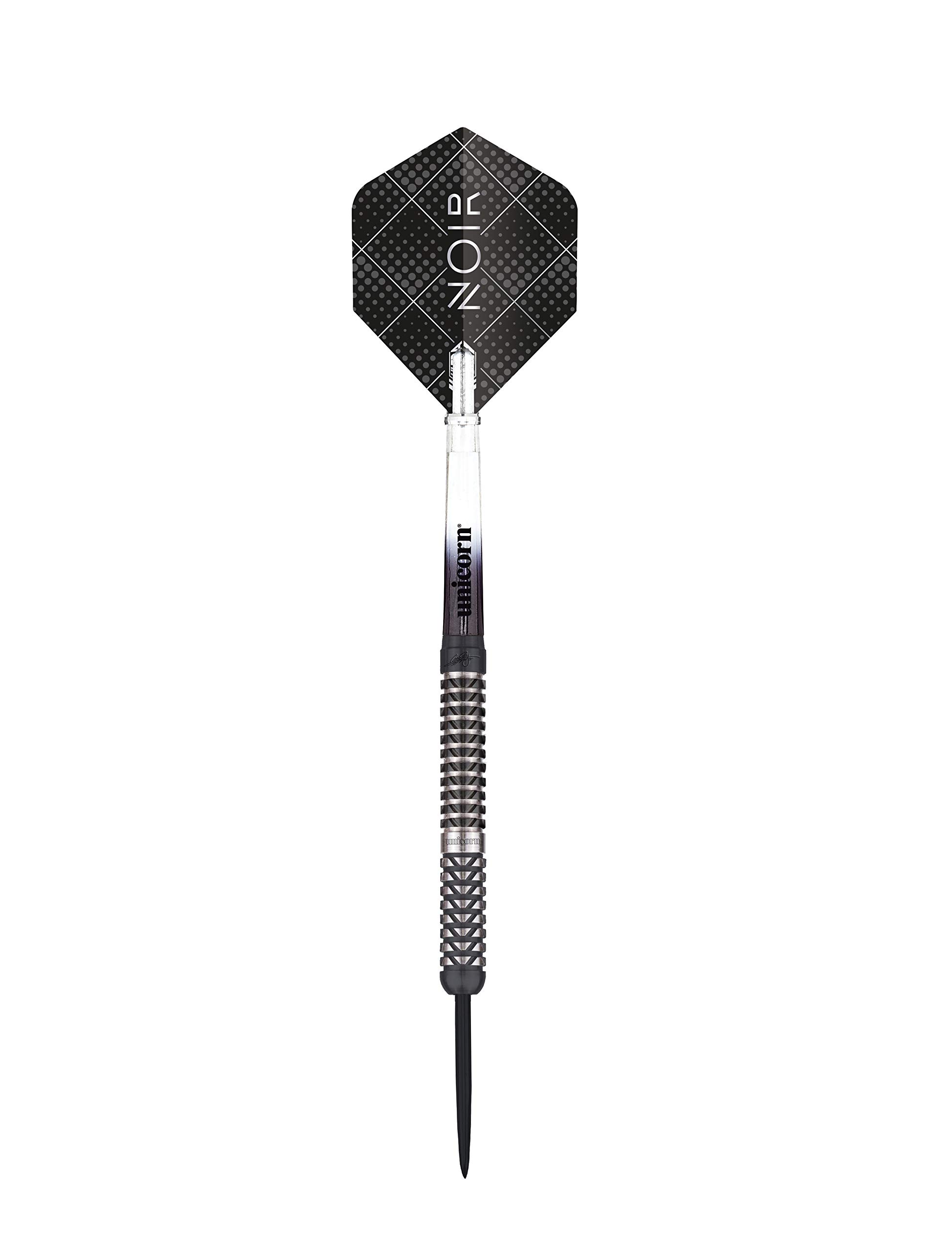 Unicorn Professional Darts Seigo Asada - Noir 90 Percent Tungsten Steel Tip Dart, Black, 23 g