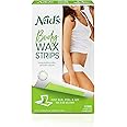 Nad's Body Wax Strips Hair Removal For Women At Home plus 4 Calming Oil Wipes, 24 Count