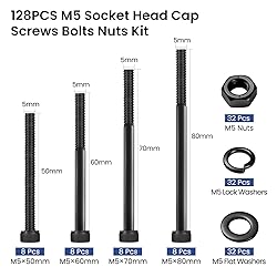 BNUOK 128 PCS M5 Screws Assortment Kit, 12.9 Grade