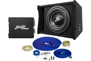 STINGER Audio Party Pack - Single 10" 700W RMS/1200W Max Loaded Ported Vented Subwoofer Enclosure Box Bass Package with Monob