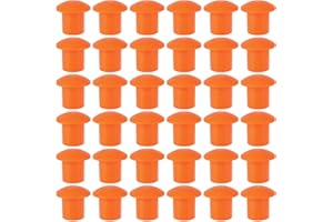 ZOENHOU 60 PCS Rebar Caps, Premium Plastic Mushroom Rebar Safety Caps Tube Screw on Rebar Stakes Feet for 0.4-1.18 Inch Rebar Stake, 2.36 x 2.17 Inch, Orange
