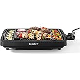 Starfrit The Rock Indoor Smokeless Electric BBQ Grill - Non-Stick 10" x 16" Cooking Surface - Adjustable Temperature