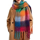 Lainlight Warm Scarf for Women Winter Cold Weather Chunky Oversized Scarf Long Blanket Plaid Scarves