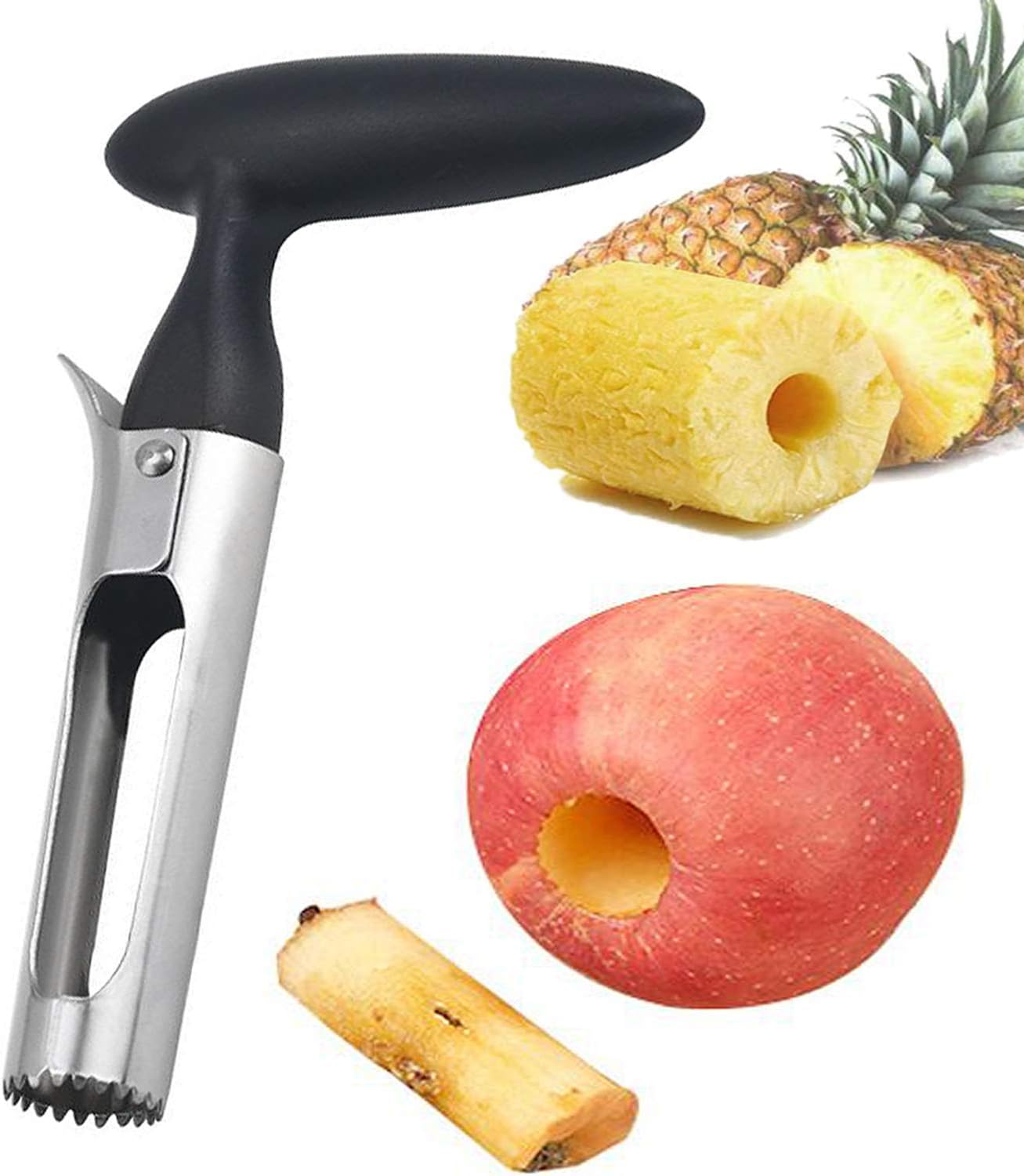 Apple Corer, Premium Stainless Steel Kitchen Gadget Tool Fruit Seeder Apple Corer Remover, Stainless Steel Apple or Pear Core Remover Tool for Home-Kitchen with Sharp Serrated Blade