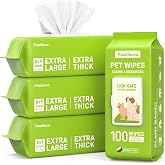 PawSono Hypoallergenic Pet Wipes for Dogs, Cats &amp; Small Animals, 400 Coun | Quick Clean &amp; Deodorize Paws, Butt, Eyes, Face &amp; Fur | Daily Grooming Wipes | Extra Large &amp; Thick | Coconut Scented
