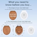 AQUALONA Luxury Soft Close Toilet Seat Moulded Wood Bamboo Hinges view 2