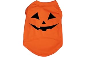 Petitebella Pumpkin Face Puppy Dog Shirt (Orange, X-Large)