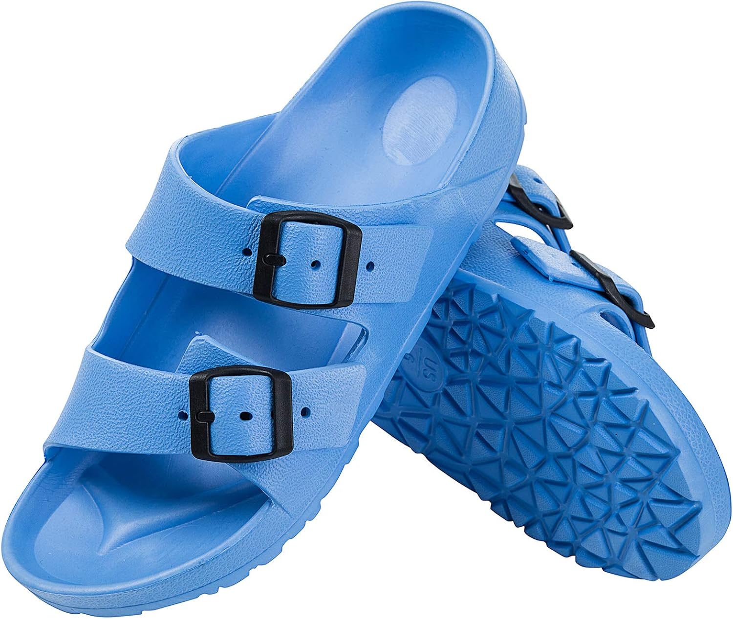 foam double buckle sandals