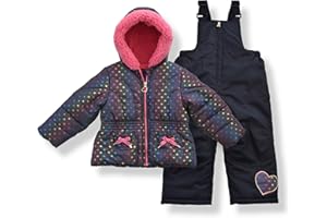 Arctic Quest Little Girls Bib Snow Pants and Ski Jacket Water-Resistant Snowsuit For Kids Winter Jacket For Girls