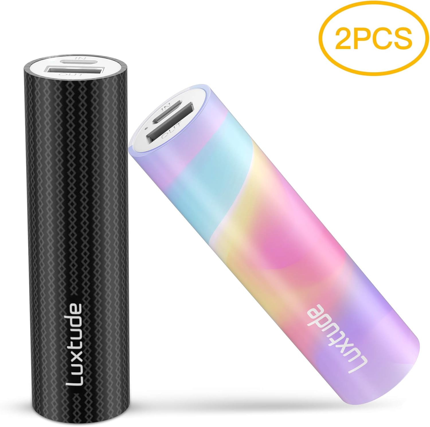 Luxtude myColors 2 pièces 3350mAh Mini Batterie Externe pour iPhone