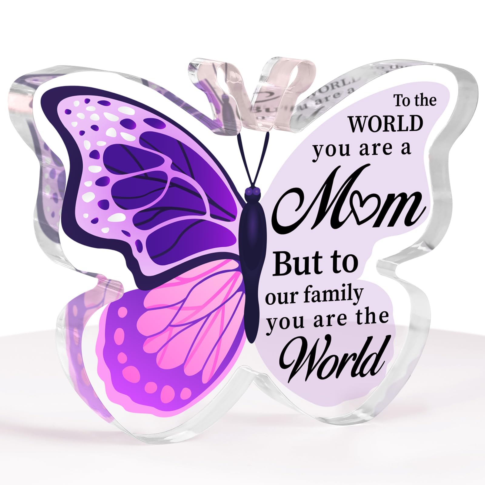 Photo 1 of 2 PACK Gifts for Mom, Mom Birthday Gifts, Birthday Gift for Moms, Moms Gift for Birthdays Christmas Mothers Day Decor, Mommy Presents from Daughter Son, Engraved Butterfly Plaque 3.9" x 3.3"