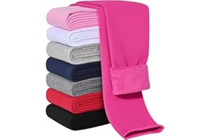 Kiiavoro Girls Fleece Lined Leggings Cotton Kids Winter Warm Leggings Thick Thermal Tights Pants