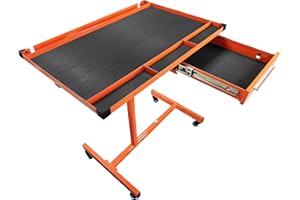 A A IN AAIN LT018 Heavy Duty Adjustable Work Table with Drawers, Rolling Tool Tray with Wheels of 220lbs Capacity