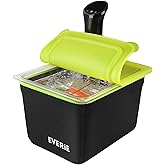 EVERIE 12Qt Sous Vide Container Kit with Lid, Rack &amp; Sleeve | Lock-in rack &bull; Insulating sleeve &bull; Stable bag spacing &bull; Helps reduce heat loss &bull; Fold-open lid