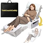 TabCouchCaddy 8 Piece Orthopedic Wedge Pillow Set – Adjustable Memory Foam for Sleeping, Post-Surgery Recovery, Back & Leg Pain Relief, Acid Reflux & GERD, Sit Up in Bed, Cup Holder & Tablet Slot