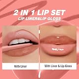 HQDA 12 Pcs Hydrating Lip Oils + Lip Liner Pencil Set Nude Lip Gloss view 8