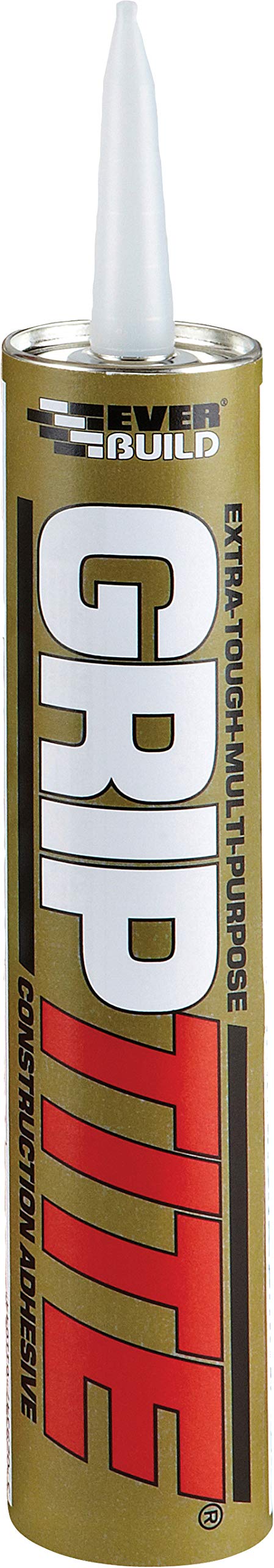 Everbuild Griptite – Solvent Based Extra Tough Multi-Purpose Adhesive – For Interior And Exterior Use – High Grab – Buff Colour – 310ml Cartridge
