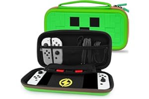 TIKOdirect Carrying Case for Switch & OLED Mode, Cute Portable Travel Bag in Newest Updated Design of Green Interior, Green