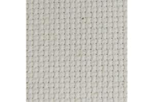 KCS 19" x 28" 14CT Counted Cotton Aida Cloth Cross Stitch Fabric (Antique White)
