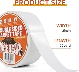 TAPEBEAR Heavy-Duty Double Sided Carpet Tape 50mm x 18m White view 3