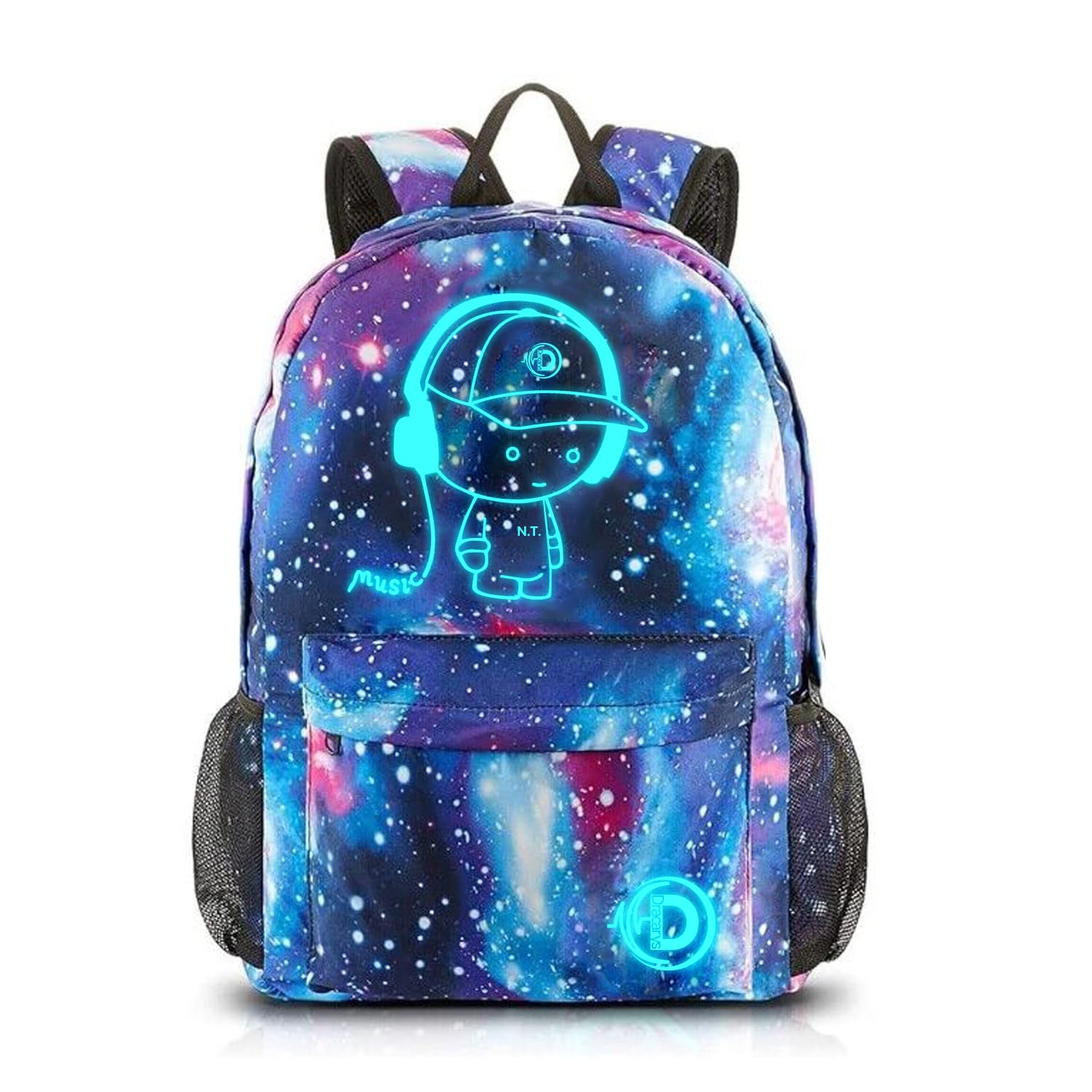 Dracarys School Backpack School Bags for Girls Boys, Galaxy Luminous Backpack Unisex with USB Charging Port Lightweight Laptop Bookbag