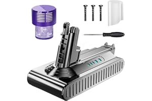TURPOW Upgraded 25.2V 7.0Ah Replacement for Dyson V10 Battery SV12 Compatible with Cyclone V10 Animal V10 Absolute V10 Fluffy V10 Allergy Vacuum, with Filter and Brush
